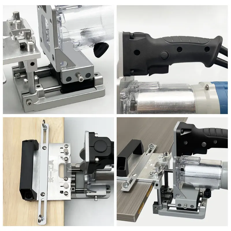 Woodworking Two-In-One Invisible Joint Slotting Tool Small Handheld Grooving Machine Milling Cutter Positioning Frame Wardrobe