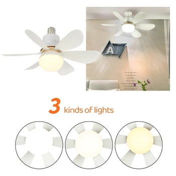 40W LED 천장 팬 조명 3 모드 조정 가능한 팬 램프 3000K-6500K 원격 제어 E27 마운트 연구 사무실 Dropship