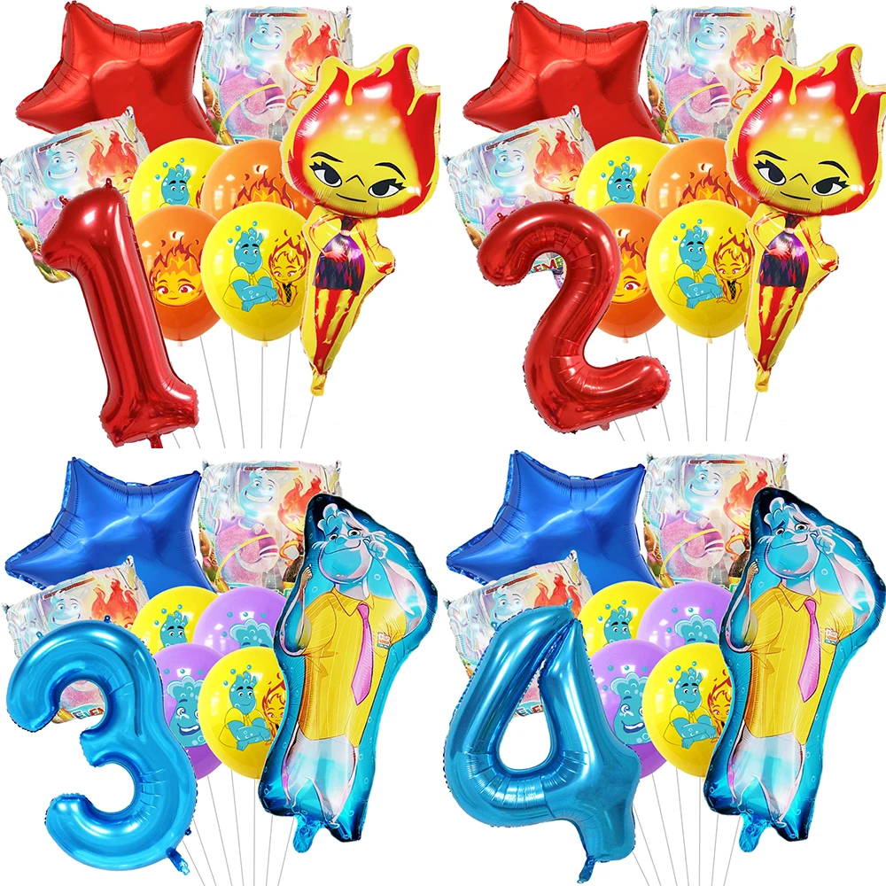 

Disney Elemental 32inch 1st 2nd Number Balloon Set Birthday Party Supplies for Kids Latex Balloon Baby Shower Party Decorations