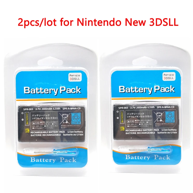 

1/2pcs 3.7V 2000mAh Rechargeable Li-ion Battery Pack for Nintendo 3DSLL NEW 3DSLL 3DSXL NEW 3DSXL Controller Replacement Battery