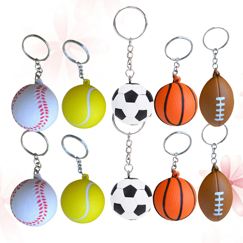 

30 Pcs Volleyball Sports Trophies Souvenir Medals Football Keyring Keychain Basketball