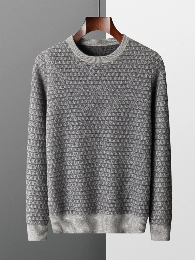 Zocept Winter High Quality Natural Cashmere Sweater for Men Casual Vintage Korean Knitted Jacquard Thick Warm Sweater Pullover 6