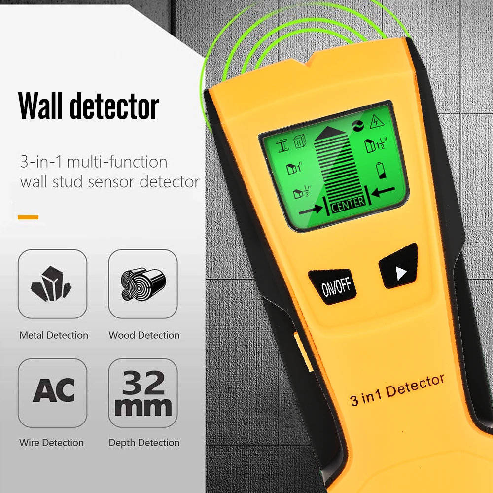 Stud Finder Wall Scanner 4 in 1 Electronic Stud Sensor Locator Wood Beam  Joist Finders Wall Detector Edge Center (Grey+Black) - AliExpress