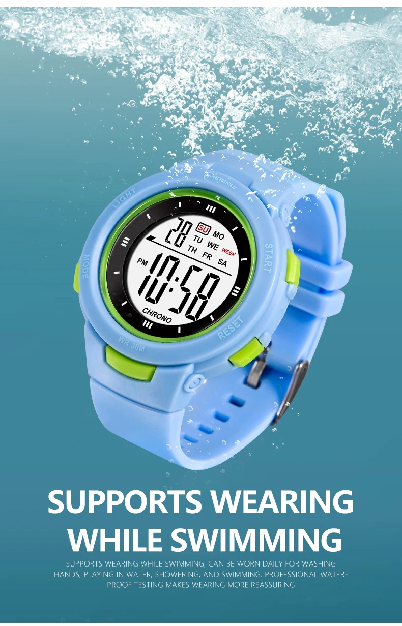 Kids Sport Watches 50M Waterproof Purple Silicone Electronic Wristwatch Digital Children Watch For Boys Girls Gift Sf97e76adb9934e8d97b7ee037f68bac4x