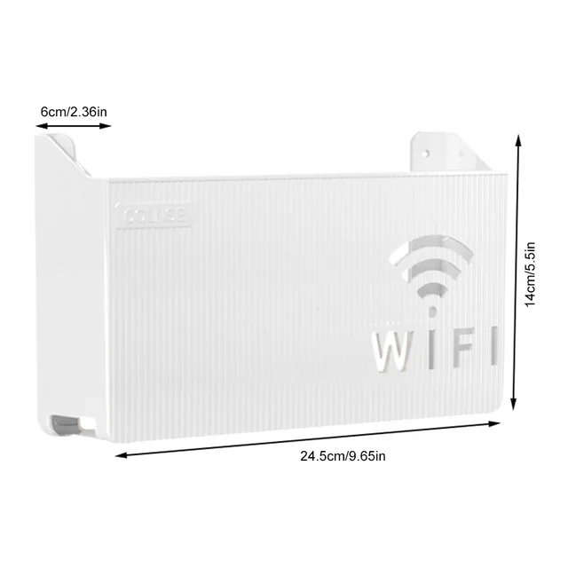 Útválasztó Tárolódoboz Vezeték Nélküli Wifi Fal Függő Abs Műanyag Szervező Doboz Kábelállvány Tartó Polc Otthoni Dekoráció - Image 6