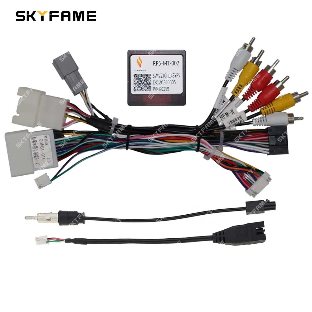 SKYFAME Car 16pin Wiring Harness Adapter Canbus Box Decoder Android Radio Power Cable RP5-MT-002 For Mitsubishi ASX RVR