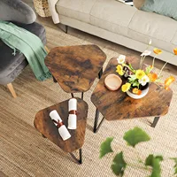 VASAGLE table d'appoint lot de 3 tables basses table de chevet pieds en métal design simple décoratif 5