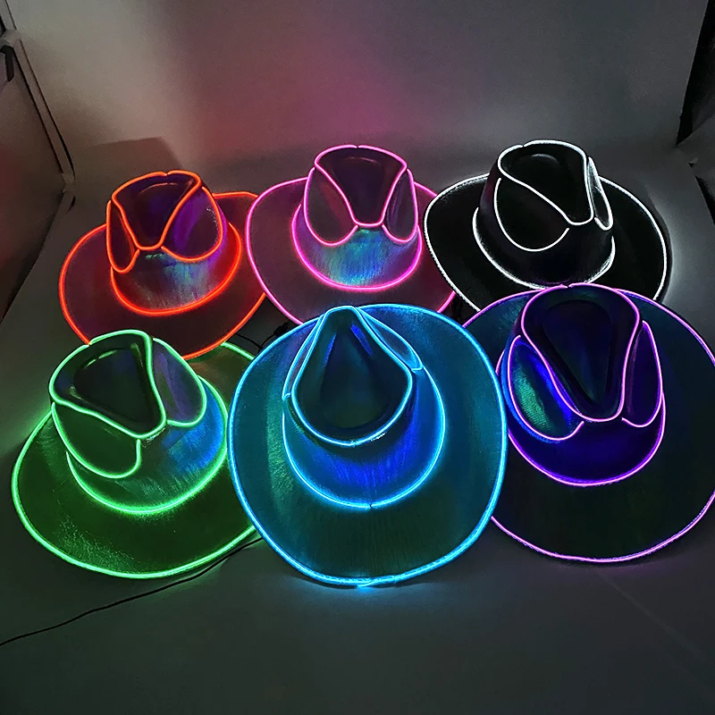 Wireless Cowgirl Hat Luminous LED Western Cowboy Hat for
