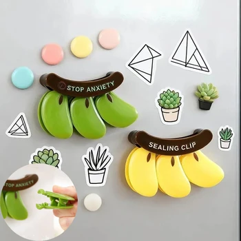 คลิปหนีบอาหารแม่เหล็กรูปกล้วยสำหรับตู้เย็น ปิดผนึกถุงขนม อุปกรณ์จัดเก็บในครัว 2