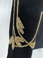 HIGH STREET Newest Fashion 2026 Designer Suit Set Women's 3/4 Sleeve Beaded Cropped Jacket Midi Skirt Suit 2pcs - Image 4