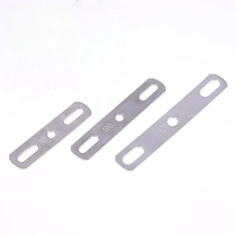 1Pc 304 Stainless Steel Thickened Double Hole Straight Flat Gasket - Bolt Fastening Blocking Plate Hardware Accessory