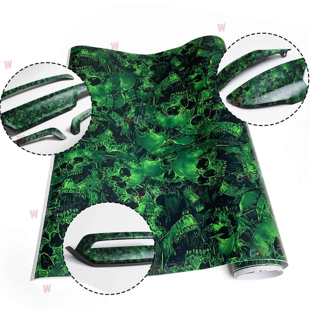 PVC Grün Graffiti Kleber Schädel Aufkleber Aufkleber Camouflage Aufkleber Bombe Vinyl Film Folie Auto Motorrad Dach Haube Filme Wrap – Detail 6