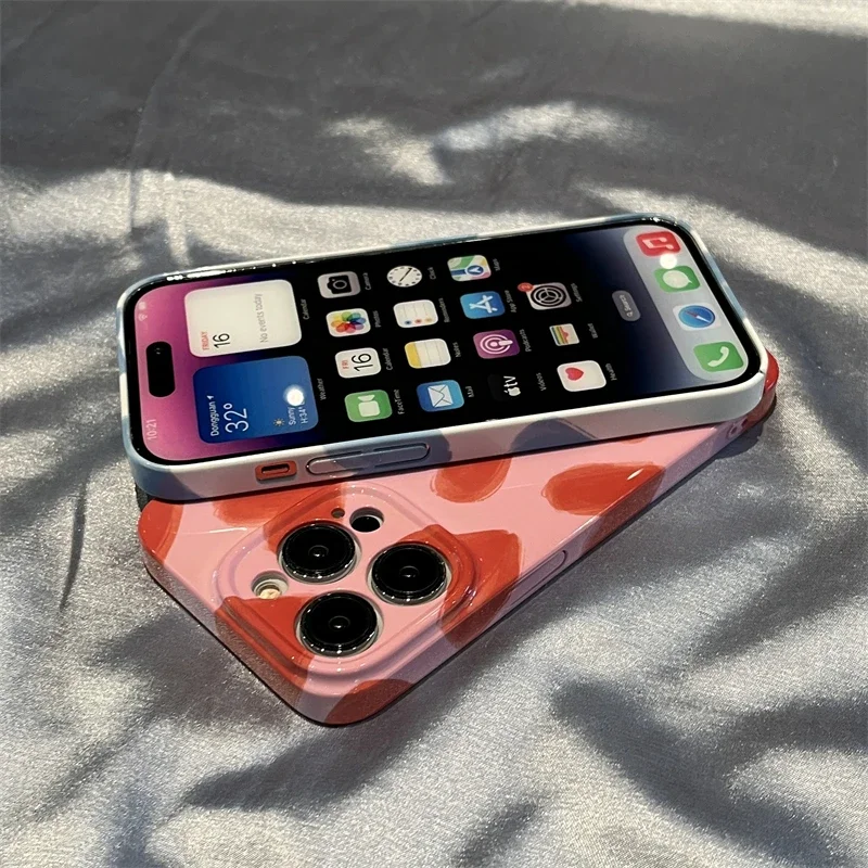Romantic Acrylic Phone Case - Simple Couple Love Design