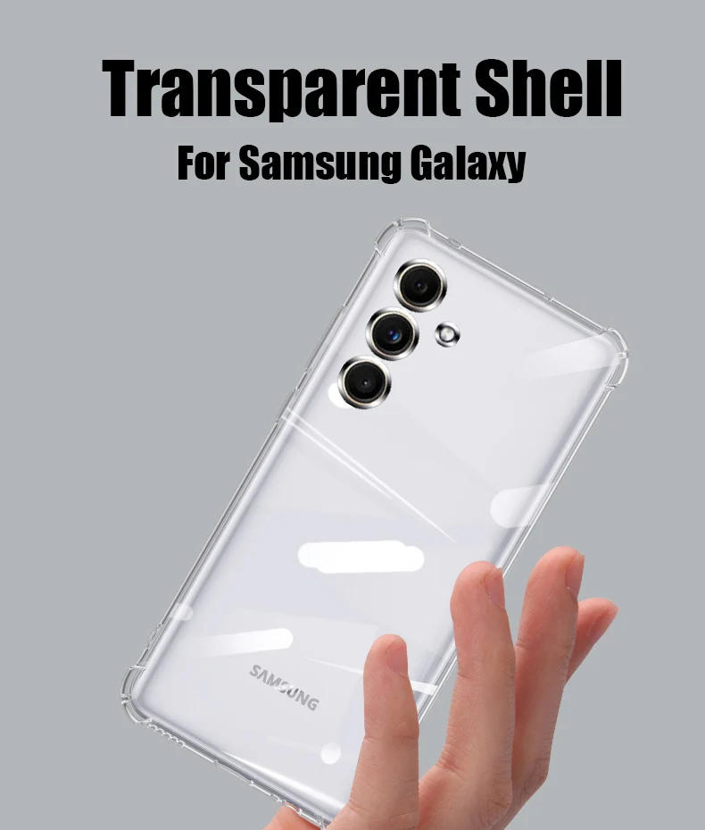 Klare Handyhülle für Samsung Galaxy S22 S23 S24 Plus S25 Ultra S21 Fe Silikon Soft Case für Samsung A16 A26 A36 A56 A55 A35 A15 – Detail 1
