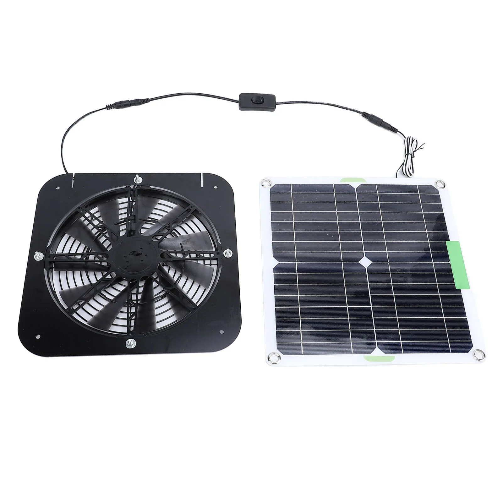 100W Solar Exhaust Fan 13.5inch Solar Ventilation Fan Panel Powered for Dog Chicken House Greenhouse RV