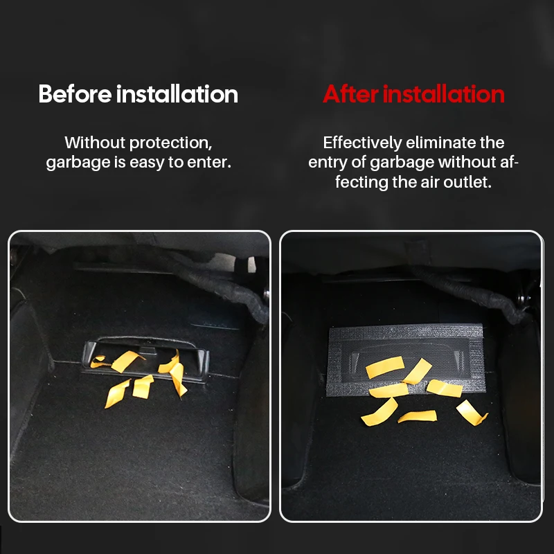 Für 2024 Tesla Model 3 Highland unter dem Sitz, hintere Lüftungsschlitze, Schutzabdeckung, blockierender Rücksitz-Auslass, Grillschutz, Zubehör – Detail 19