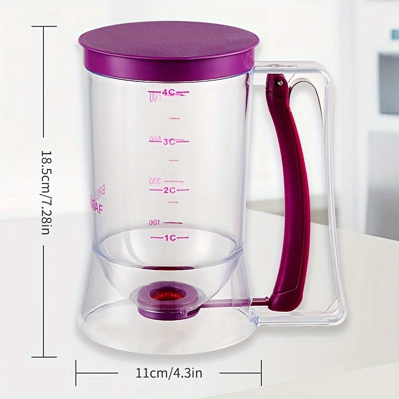 Cupcake Batter Separator And Dispenser - Handheld Funnel Measuring Cup Tool For Mess-Free Baking