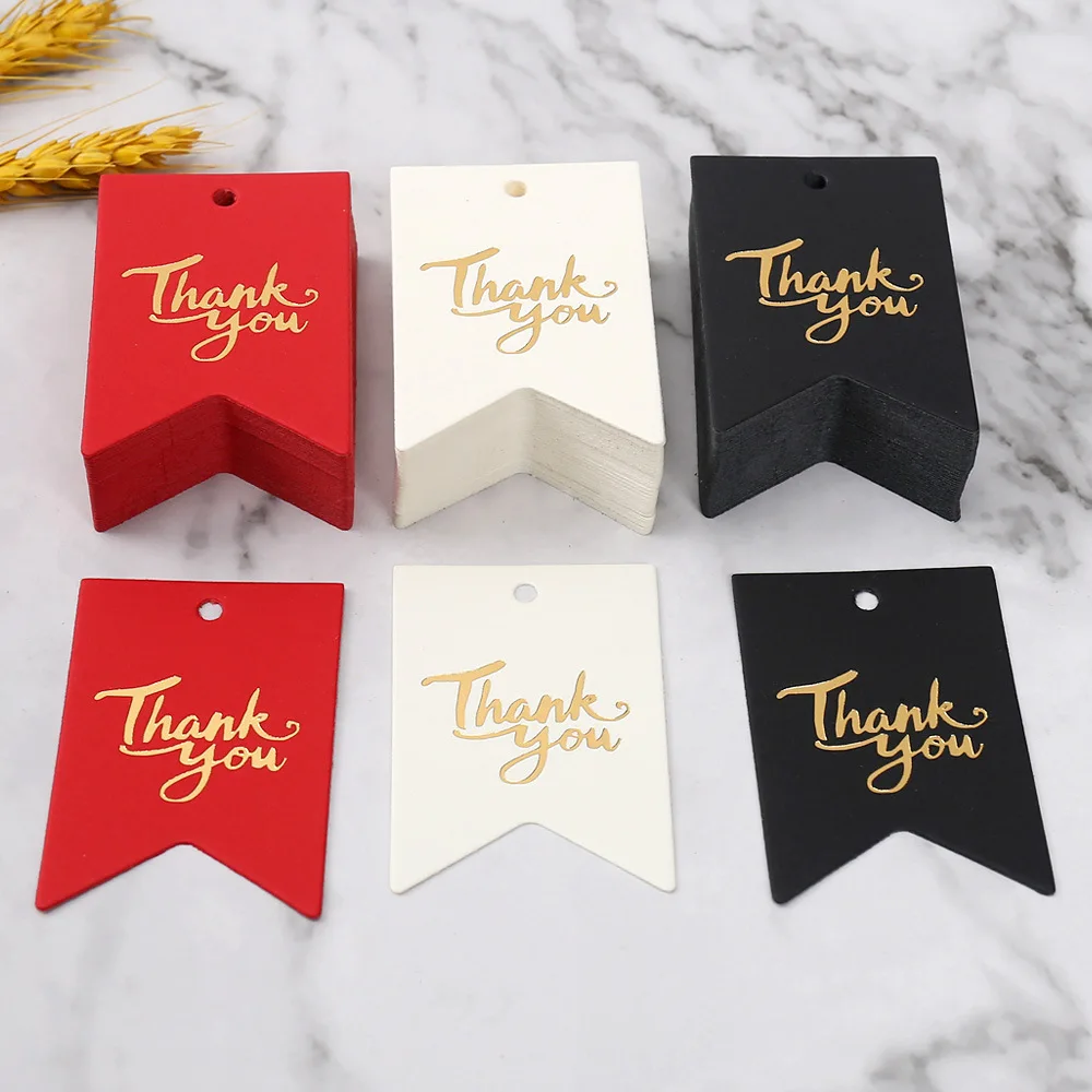 50 100pcs 6.5x4.5cm Thank You Tags Wedding Birthday Gift Bags Boxes Hang Tag Brongzing Label Cards Christmas DIY Handmade Crafts