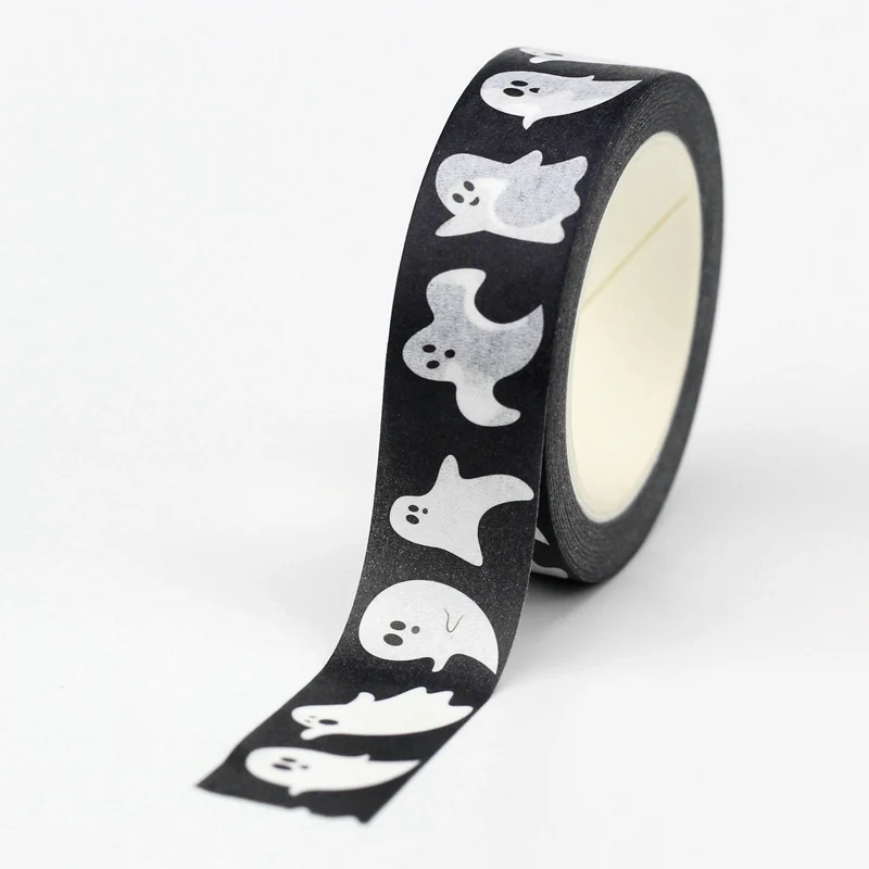 

1X 10M Decorative White Ghost Spirit Halloween Washi Tape DIY Scrapbooking Stickers Planner Adhesive Masking Tape Cute papeleria