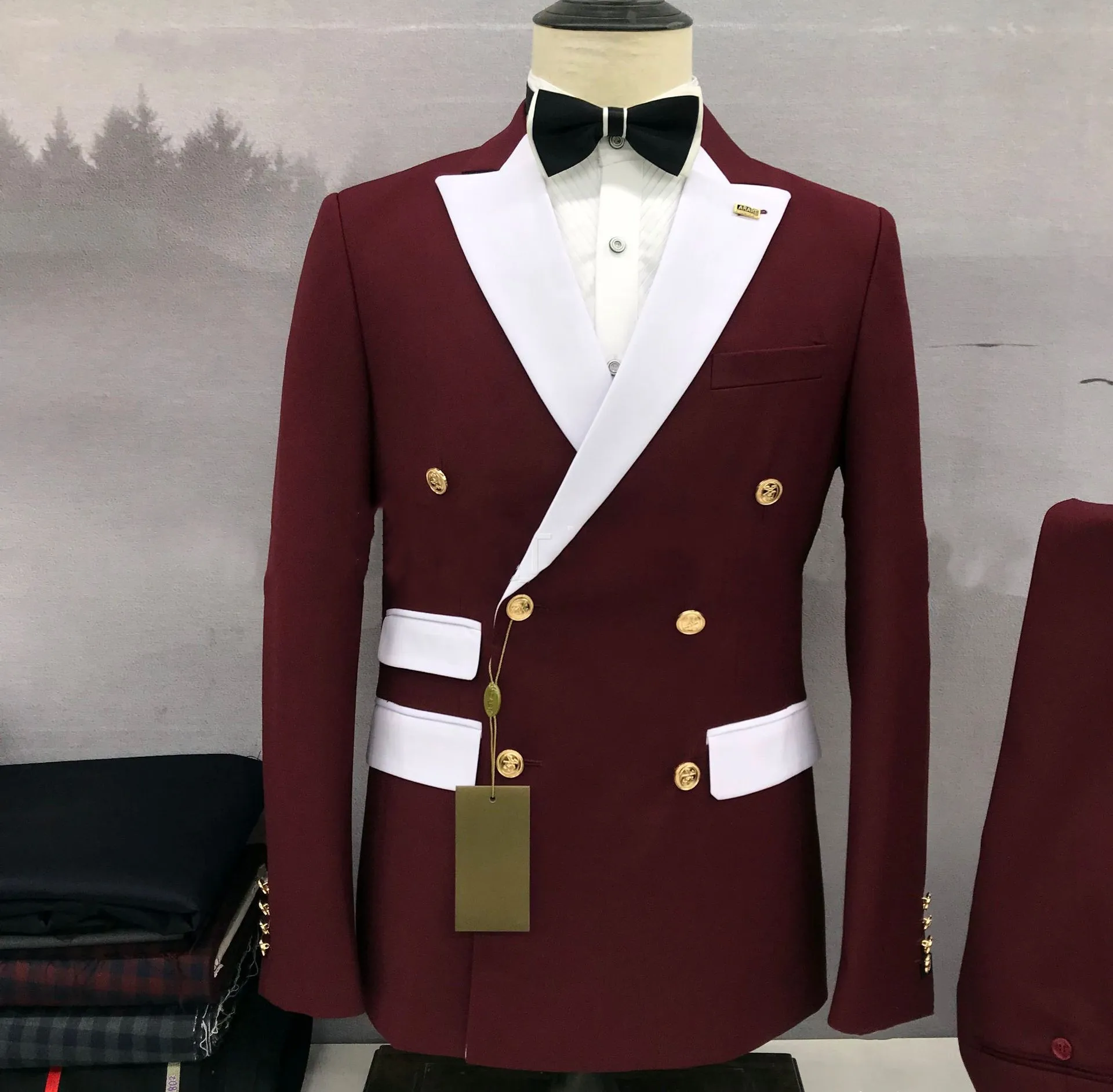 Orange Fashion Wedding Suits For Men Formal Groom Slim Fit 2-Piece Prom man Blazer Suit COSTUME homme 양복남 Hombre de traje