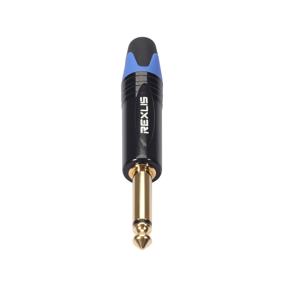 Mono 6.35MM Jack 6.3MM Male Plug Connector Aluminum Tube Brass Gold Plated 1/4 Inch Microphone Plug Audio Cable Connector audio jack pickup,audio adapter set,audio adapter,audio cable