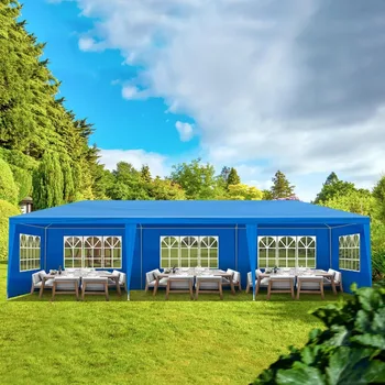 10 * 30ft Party Tent with 8 Removable Sidewalls and 2 Doors,Outdoor Gazebo Wedding Patio Camping Carport Canopy Shade Canop 1