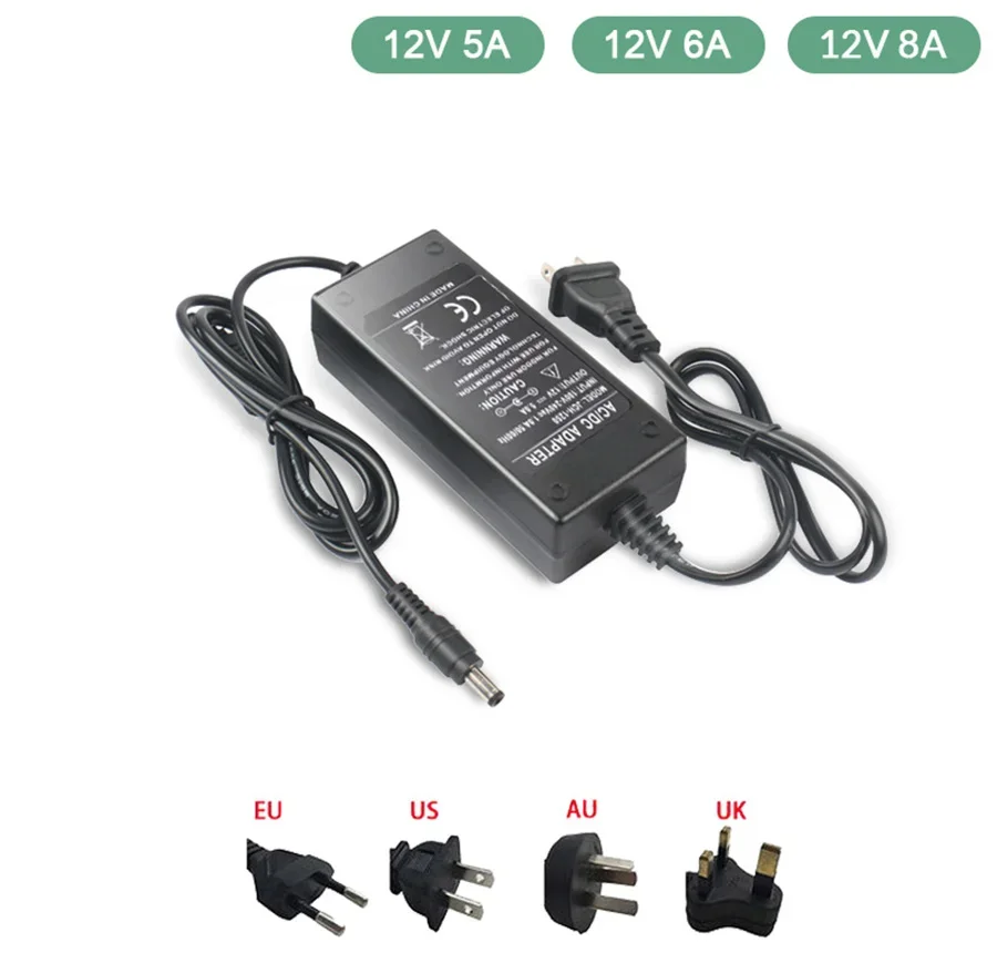 12V 4A 5A 전원 공급 장치 변압기 220V 12V 어댑터 12 V 6A 소스 1A 2A 3A 8A Led 스트립 용 Led 드라이버 변환기 충전기