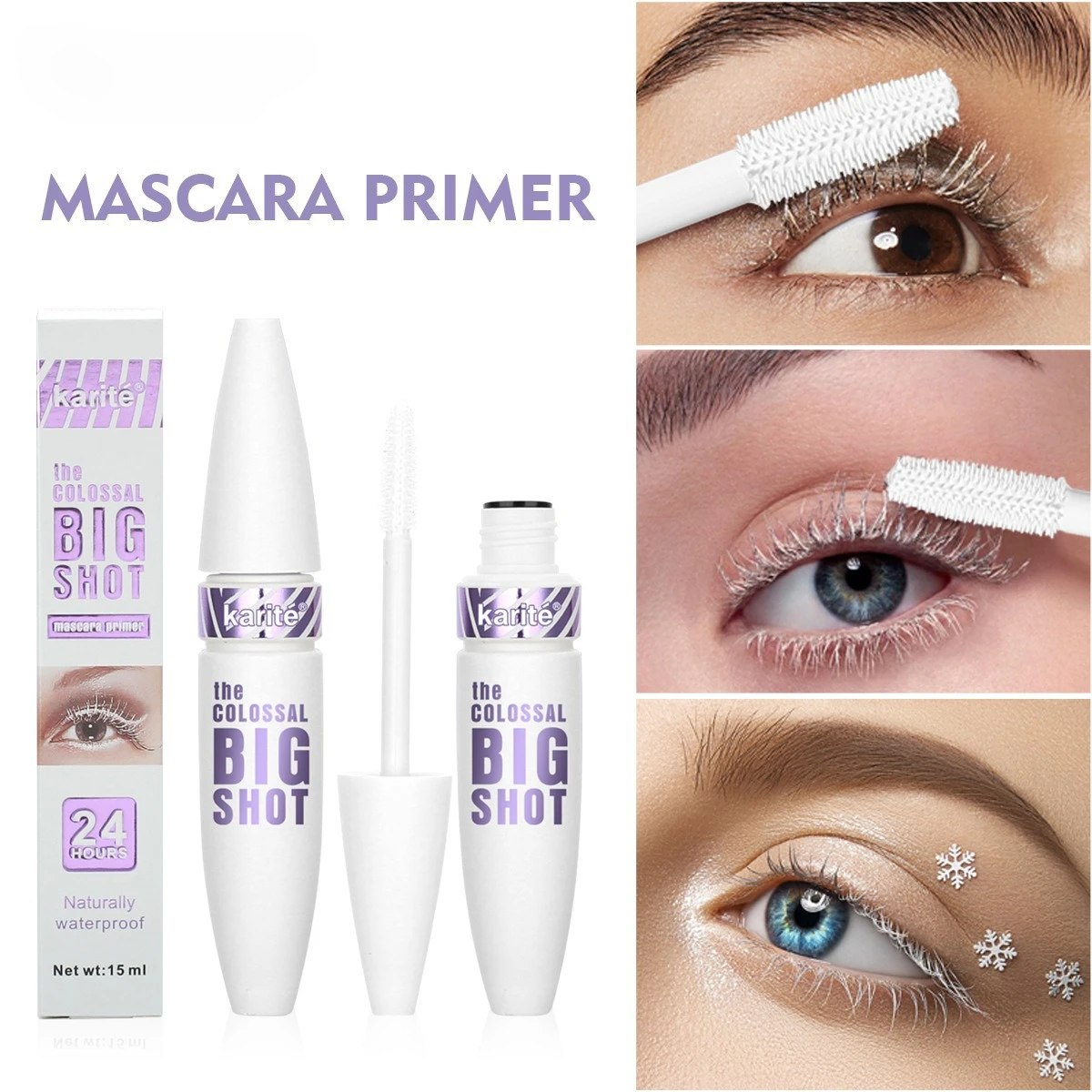 2pcs Long And Curling White Mascara, Water-resistant And Sweat-proof, With No Clumping Or Smudging On The Lashes._voghion.com