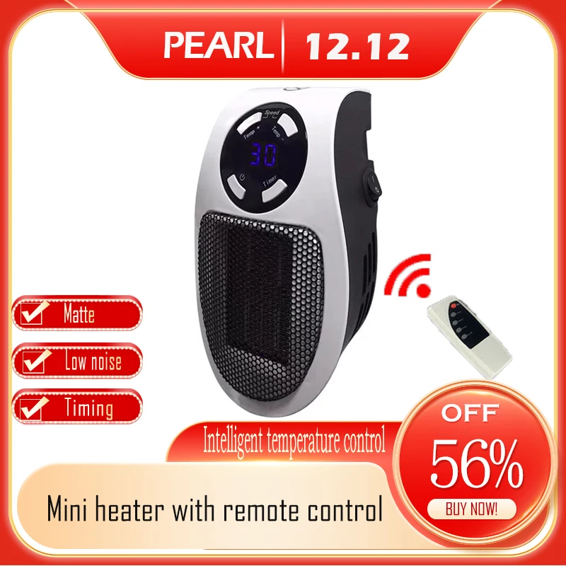 Portable Electric Heater Plug In Wall Heater Room Heating Stove Mini