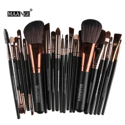 Enhanced Professional Makeup Brush Set - 22-Piece Tool Kit for Eyeshadow, Eyeliner & Cosmetics (22pcs Coffee)