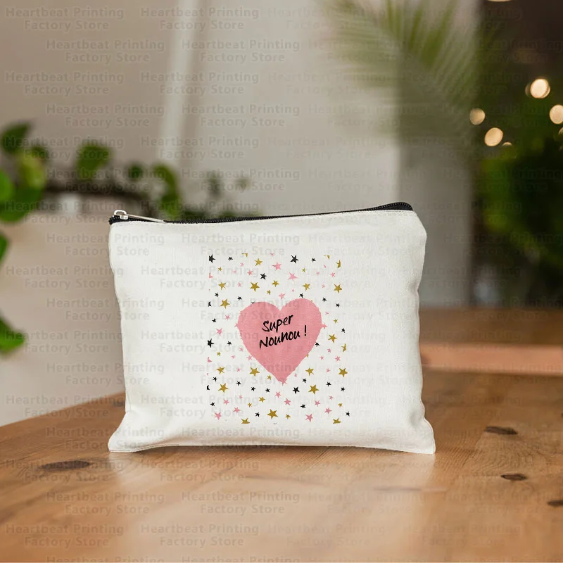 Super Nounou Printed Toiletry Organizer Bag Toiletries Storage Pouch Clutch Nanny Gifts Cosmetic Bags Women Makeup Bag Travel 5