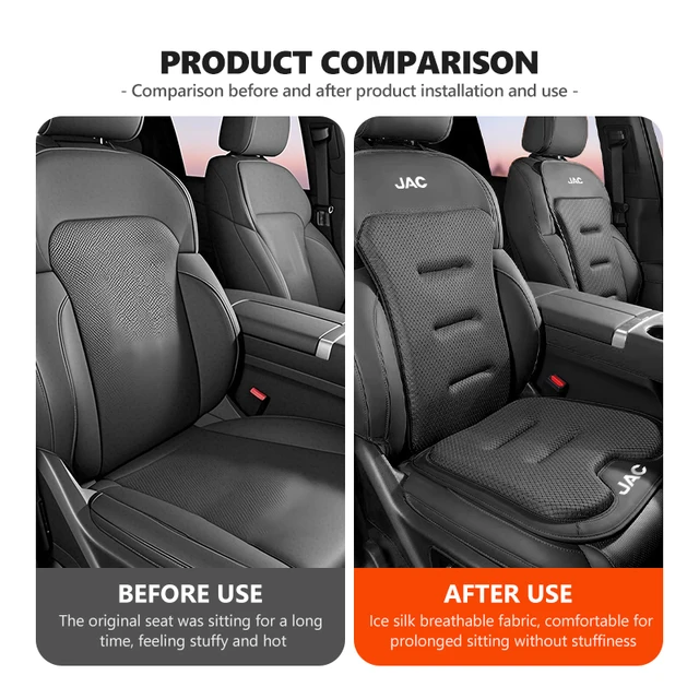 Car Seat Booster Cushion Leather Backrest Seat Cover Accessories For JAC S2 J3 Board JS2 S3 JS3 J2 S5 T8 Refine J5 J6 J7 J4 4
