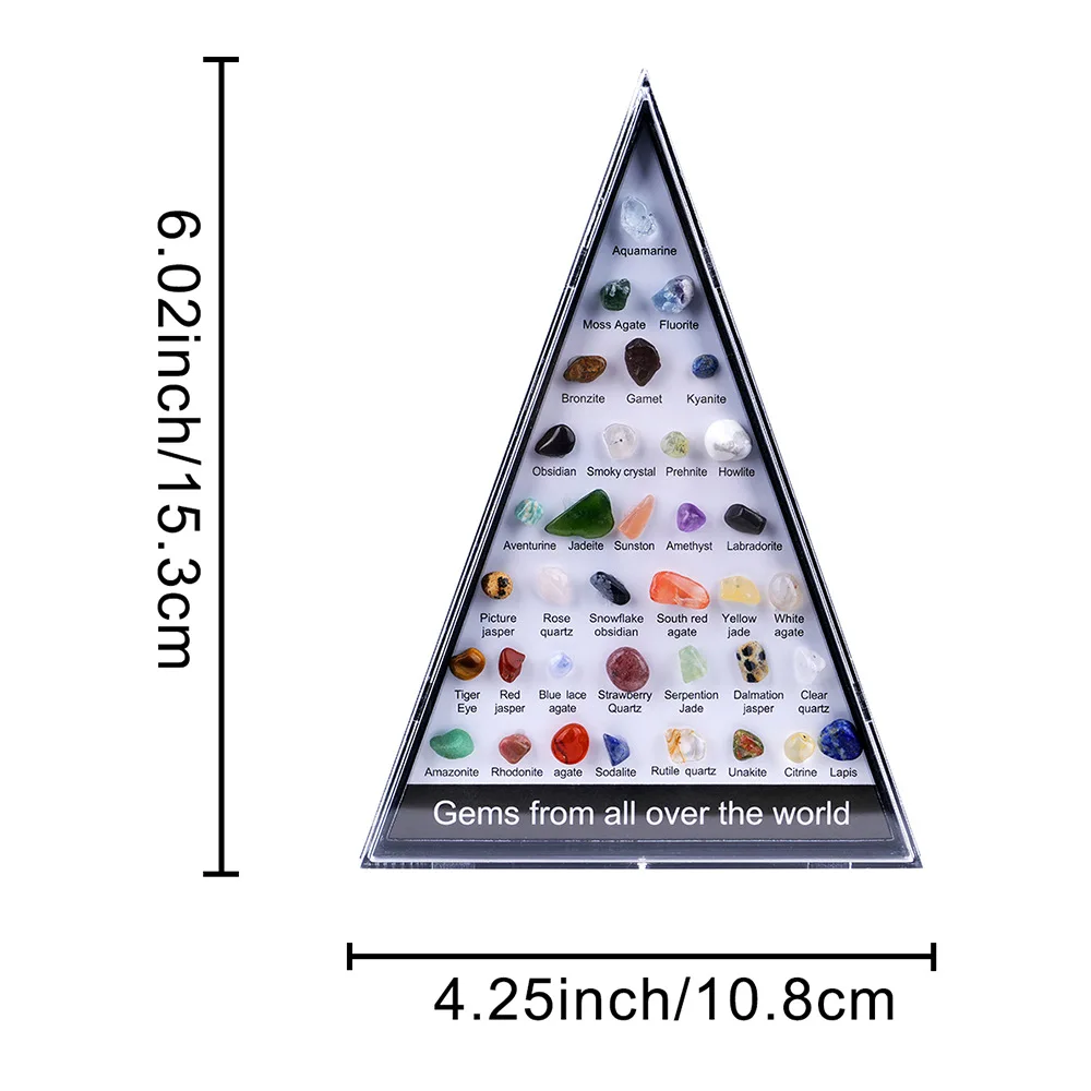 36pcs Gemstone Quartz Crystal Chakra Healing Stones And Crystals Set Hexagon Rose Quartz Gems For Medication Bedroom Decor