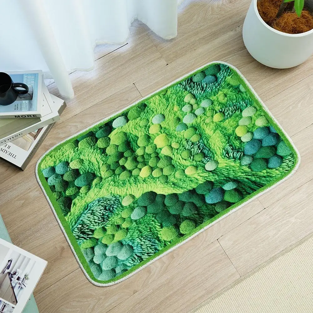 

3D Stereo Moss Area Rug for Living Room Green Moss Carpet Bedroom Bedside Floor Mat Anti-slip Modern Shaggy Rugs Home Decor M3W6