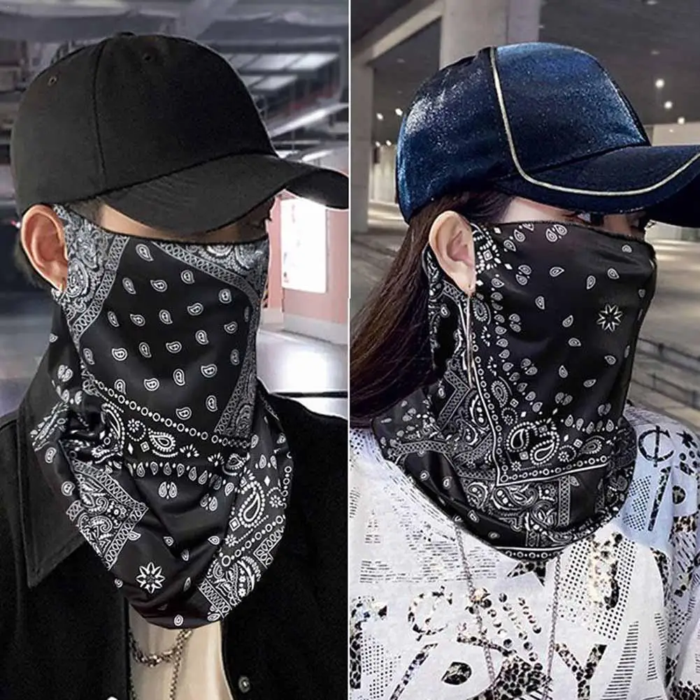 

Fashion Punk Sunscreen Mask For Men Women Summer Face Neck UV Protection Ear Scarf Hip Hop Outdoor Sports Cycling Bandana Scarfs