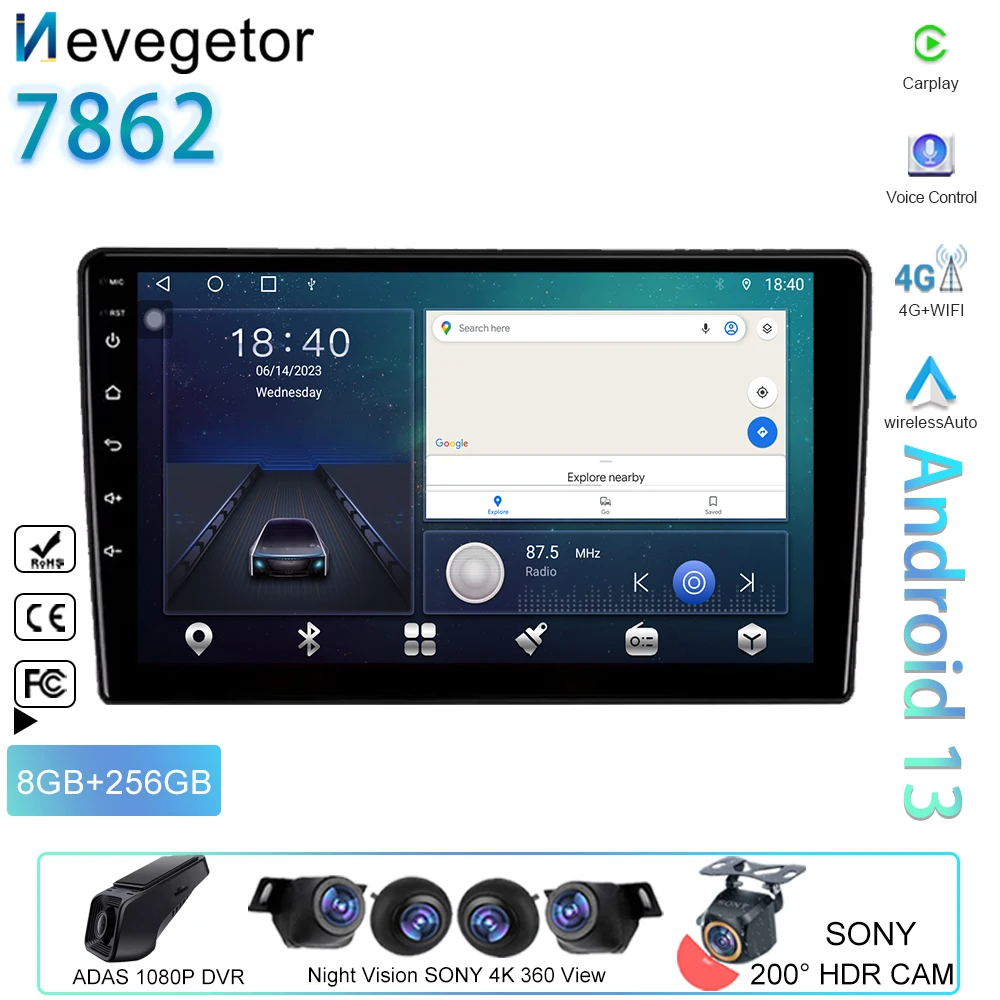 

Автомагнитола для Opel Vectra 3 C 2002-2008, Android 13, мультимедийный проигрыватель с радио и навигацией, задняя камера, головное устройство для Carplay, 4G, без 2din, DVD