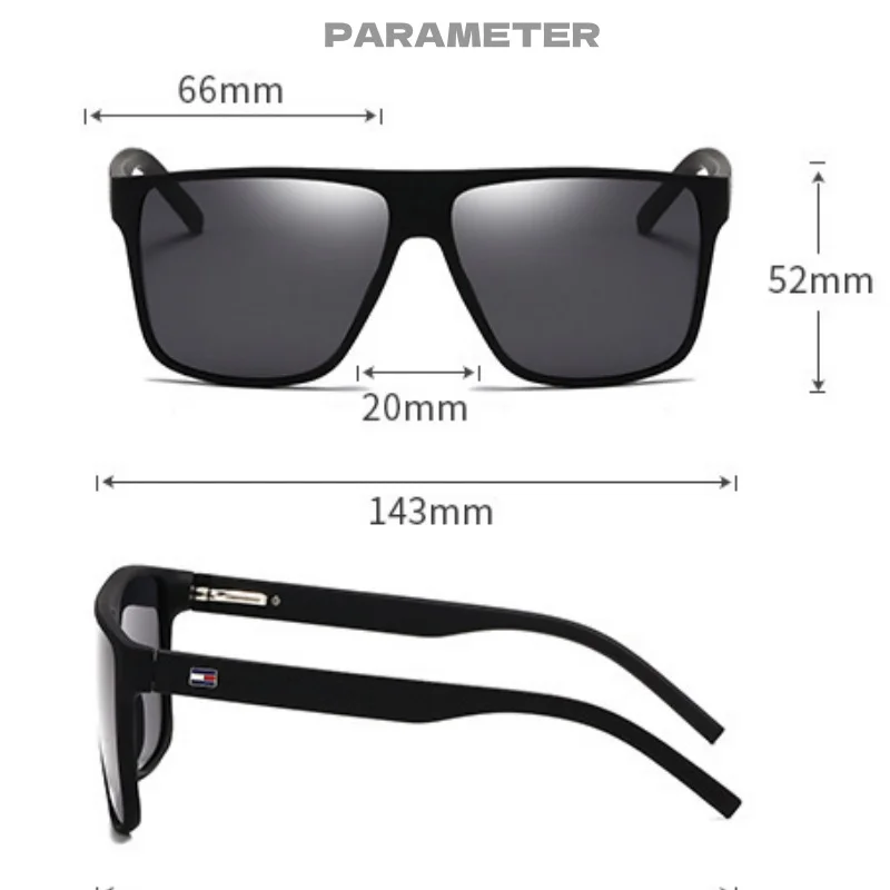 F&middot;DRACON Men's Polarizing Mirror Sunglasses Retro Box Outdoor Sports Driving Ultra Light