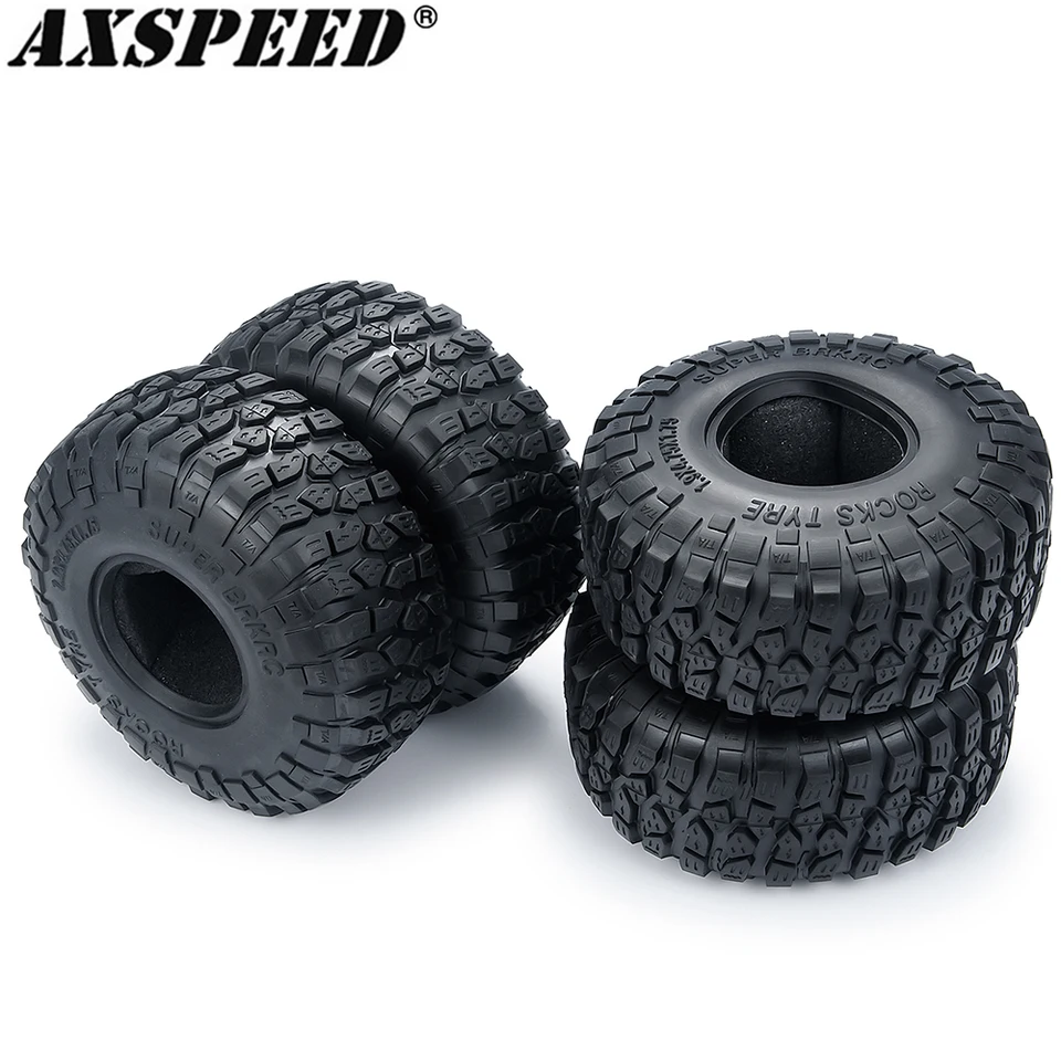 4 Pezzi 100 Mm 1.9 Pneumatici In Gomma Ruote Per 1/10 RC Crawler Auto Axial Scx10 90046 Axi03007 Trx4 D90 Cc01~p133234238