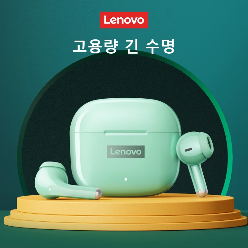  레노버 LP40 프로 TWS 무선 블루투스 5.1 스포츠 이어폰, 소음 감소 헤드폰, 터치 컨트롤, 250mAH, 2022 신제품