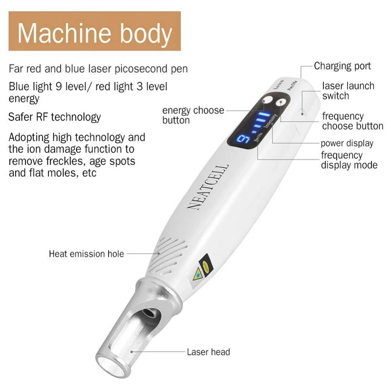 Picosecond Laser Pen Red Blue Light Therapy Tattoo Scar Mole Freckle Removal Dark Spot Remover Machine Portable Beauty Laser Pen 3 Picosecond Laser Pen Red Blue Light Therapy Tattoo Scar Mole Freckle Removal Dark Spot Remover Machine Portable Beauty Laser Pen 3