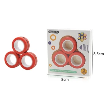 3Pcs Finger Magnetic Fidget Rings