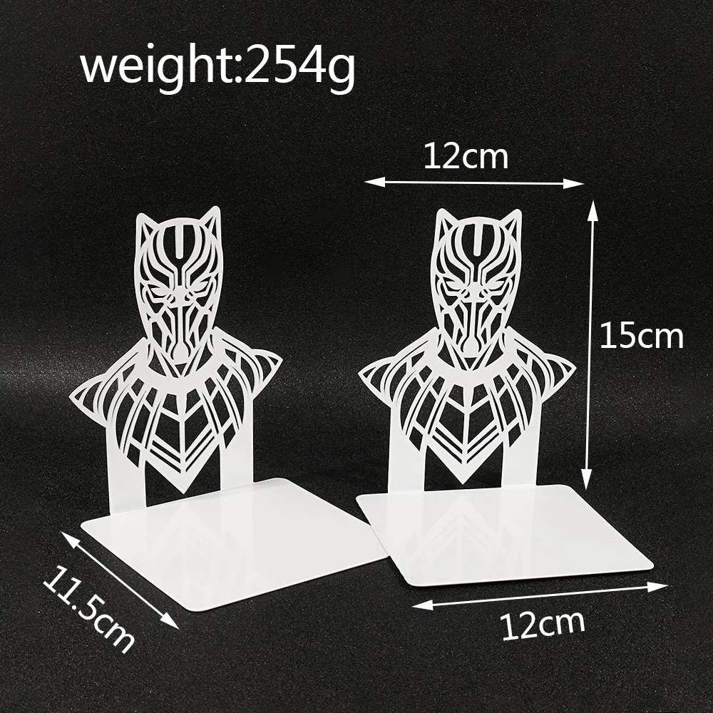 Marvel Black Panther Metal Bookends for Shelf Classic Figure Collection Decoration Books Support Stands Gifts for Fans 6