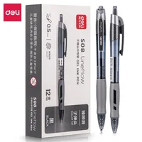 3Pcs Set deli Ballpen Retractable Gel Pens Black Blue Ink 0.5mm Ballpoint Replaceable Refills Office School Supplies Stationery 2