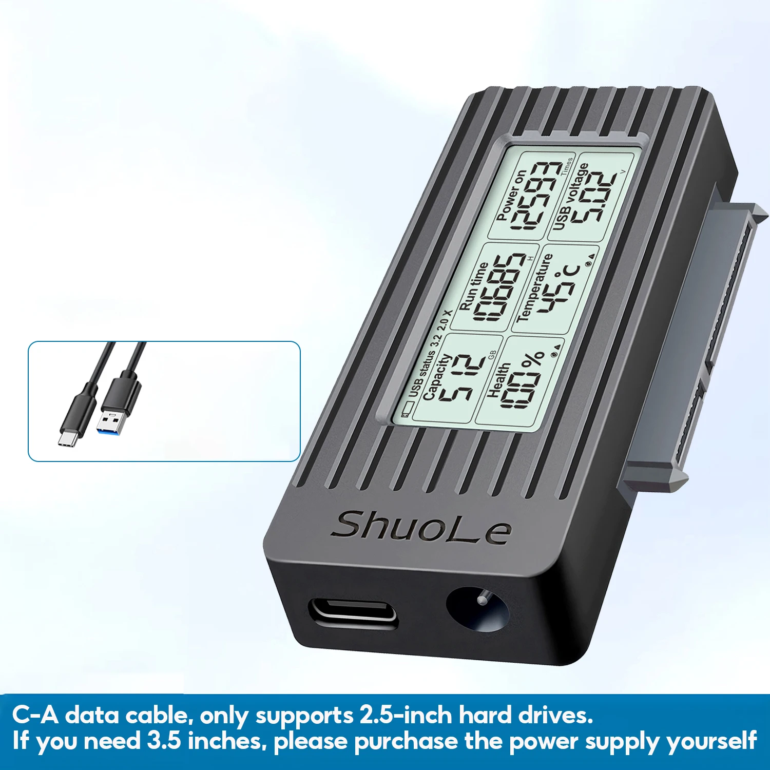 ממיר מתאם USB ל-SATA כבל ממיר USB 3.2 3.0 ל-SATA עבור כונן קשיח SSD HDD בגודל 2.5 אינץ 'אביזרים חיצוניים