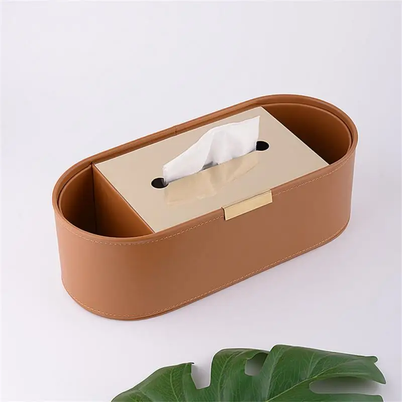 

Luxury Multifunction PU Leather Tissue Box Remote Sundries Storage Holder Desktop Paper Drawer Art Home Decor Napkin Box