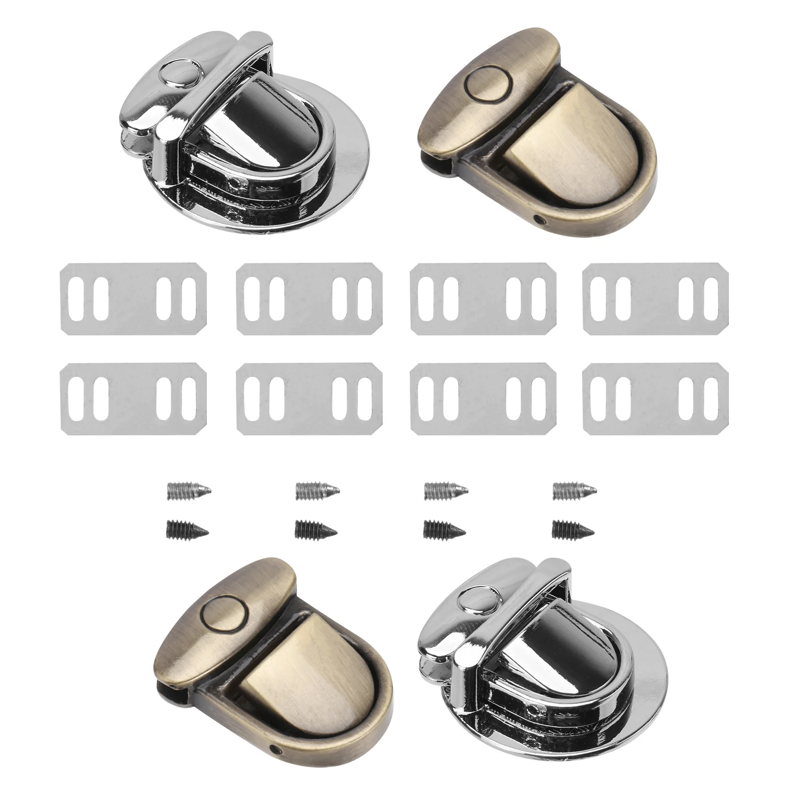 

20PCS Metal Tuck Lock Push Lock Closure Catch Clasp Buckle Fasteners for DIY Craft Bag Case Handbag Purse Briefcase