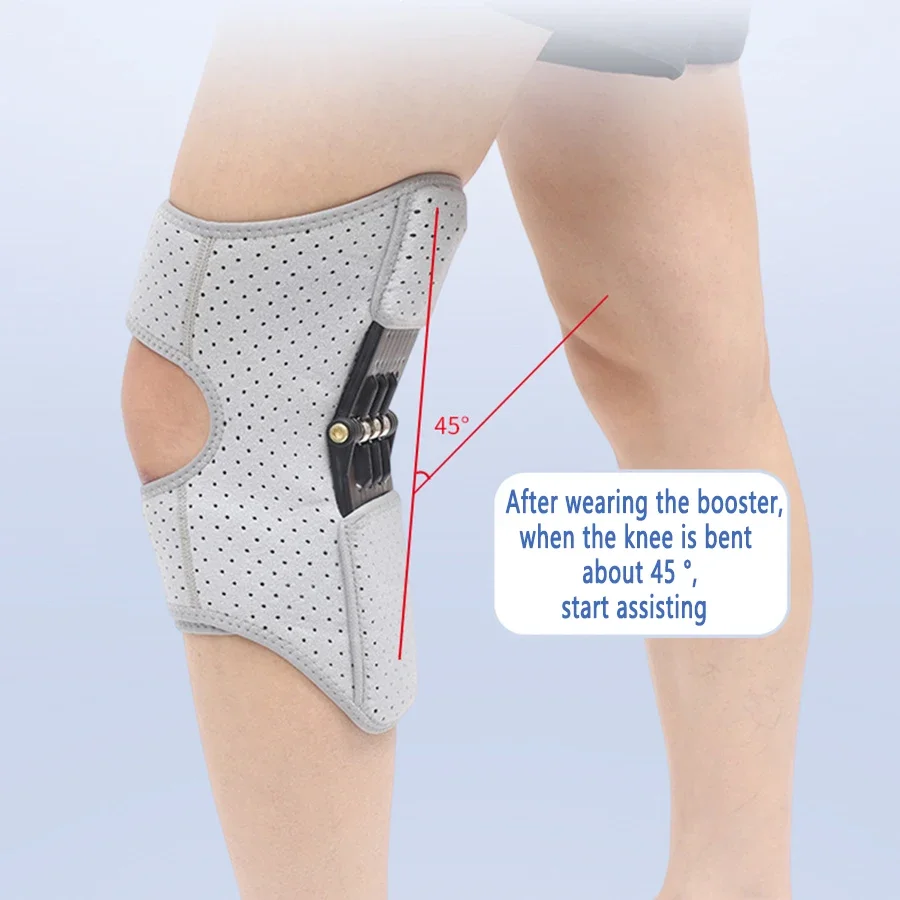 ZHUOHUA Knee Booster For Running Cycling & Hiking Breathable Support With Spring-Loaded Patella Strap Lace-Up Closure 1Pc