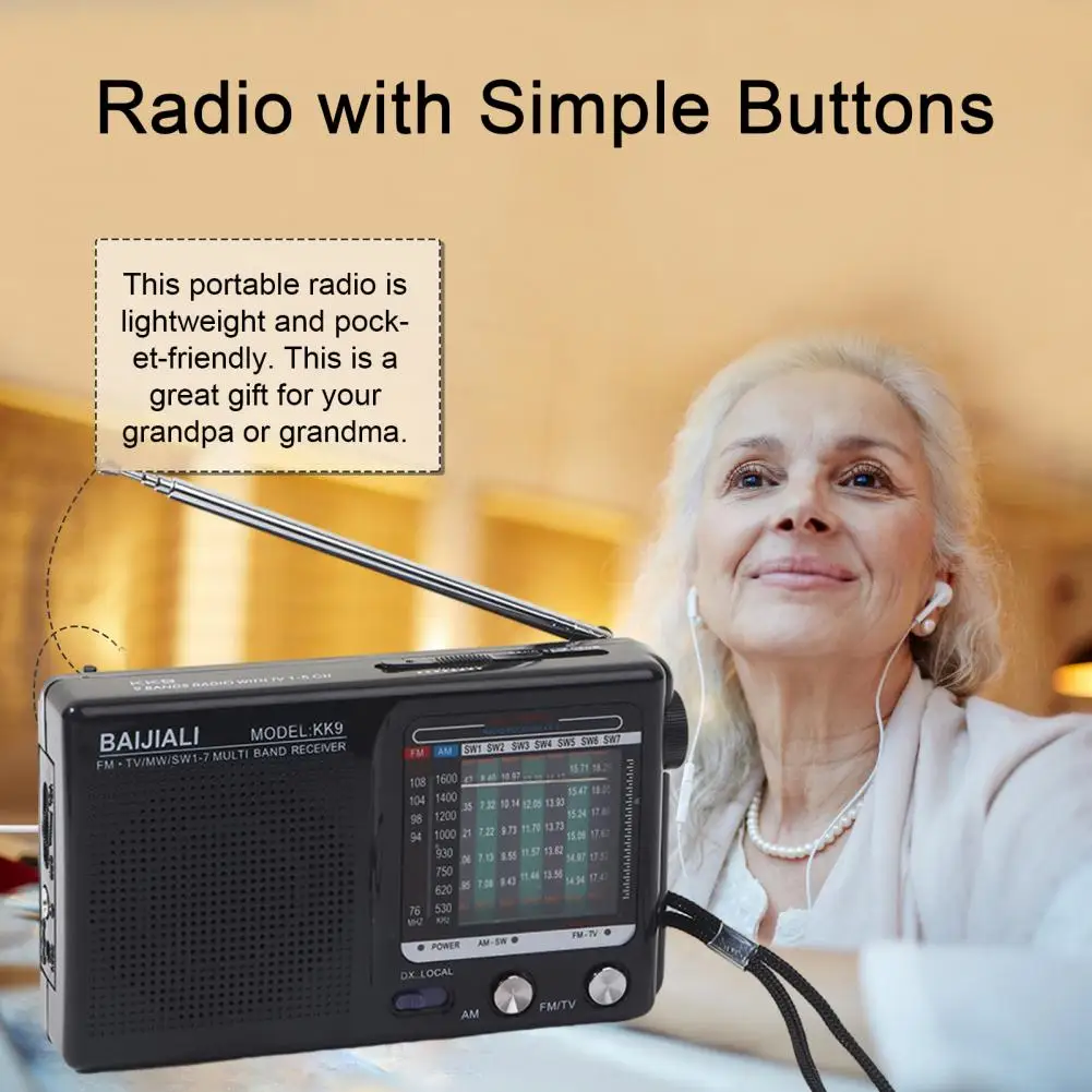 PortableRadioAMFMFullMultibandHiFiSoundLowDistortionButton