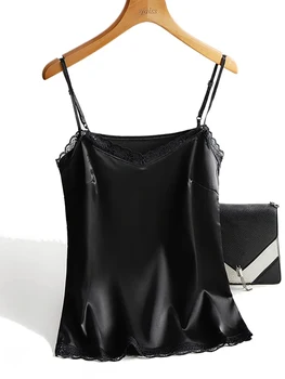 ملابس علوية قصيرة Canotta Donna Estiva قميص نسائي استوائي بدون أكمام قميص نسائي حريري كاميس بدون أكمام Blusa صيفي أنثوي 5