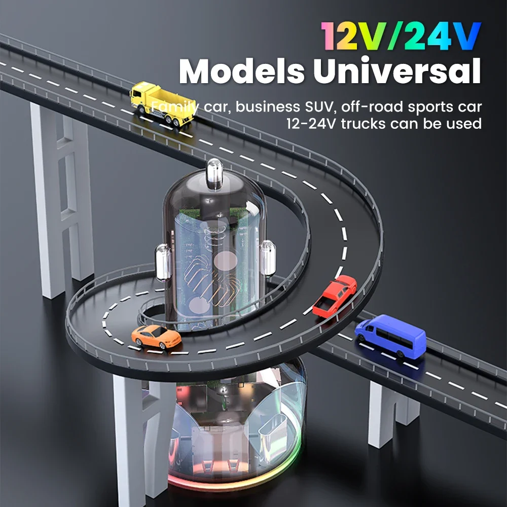 Phone charger car charger phone charger adapter car phone charger 200W Multi-Port Car Charger Colorful Car Cigarette Lighter Adapter USB Type C Fast Charge For IPhone Xiaomi Huawei Samsung QC3.0